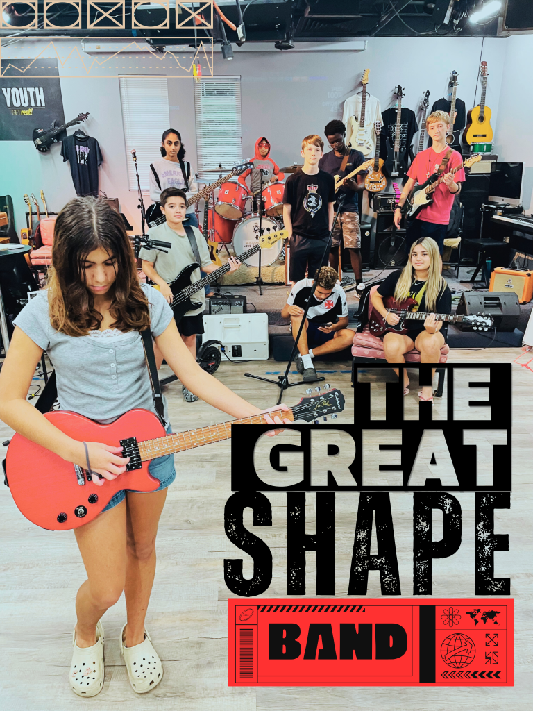 The Great Shape Band rehearsing for the benefit concert
